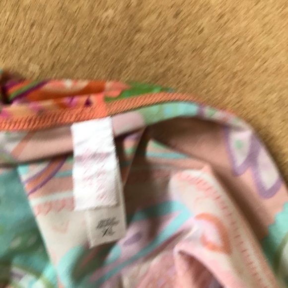 Victorias Secret Y2K Tropical Colors Paisley Print Halter Style Tankini Top Xl - Picture 4 of 9